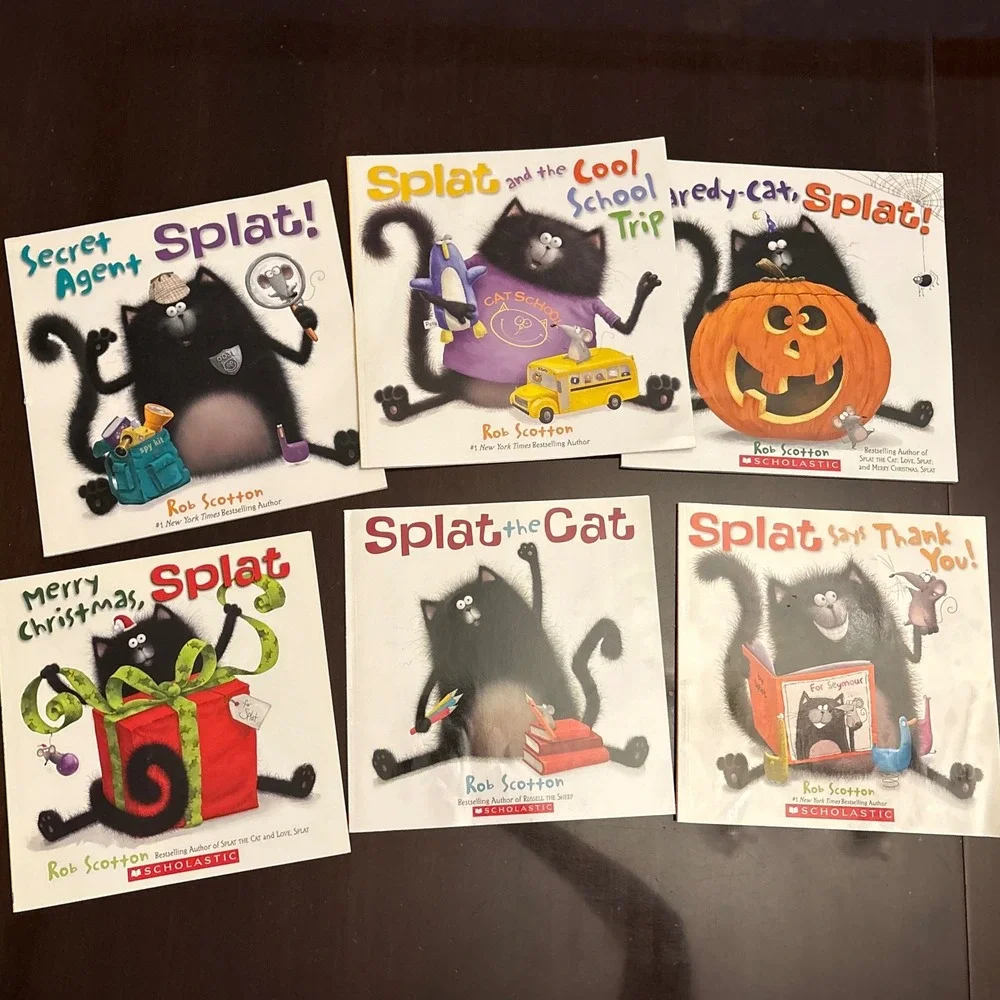Rob Scotton Splat the Cat Books Lot 6 Books Kids Children Large‎ Paperbacks
